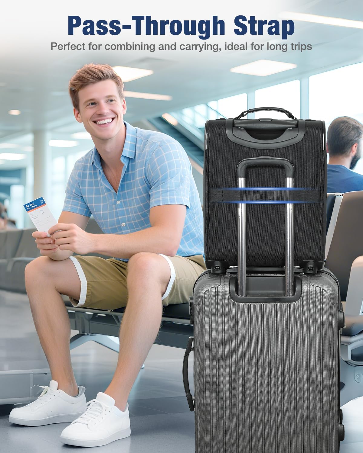 Soft, expandable cabin suitcase with wheels – lightweight & airline-approved