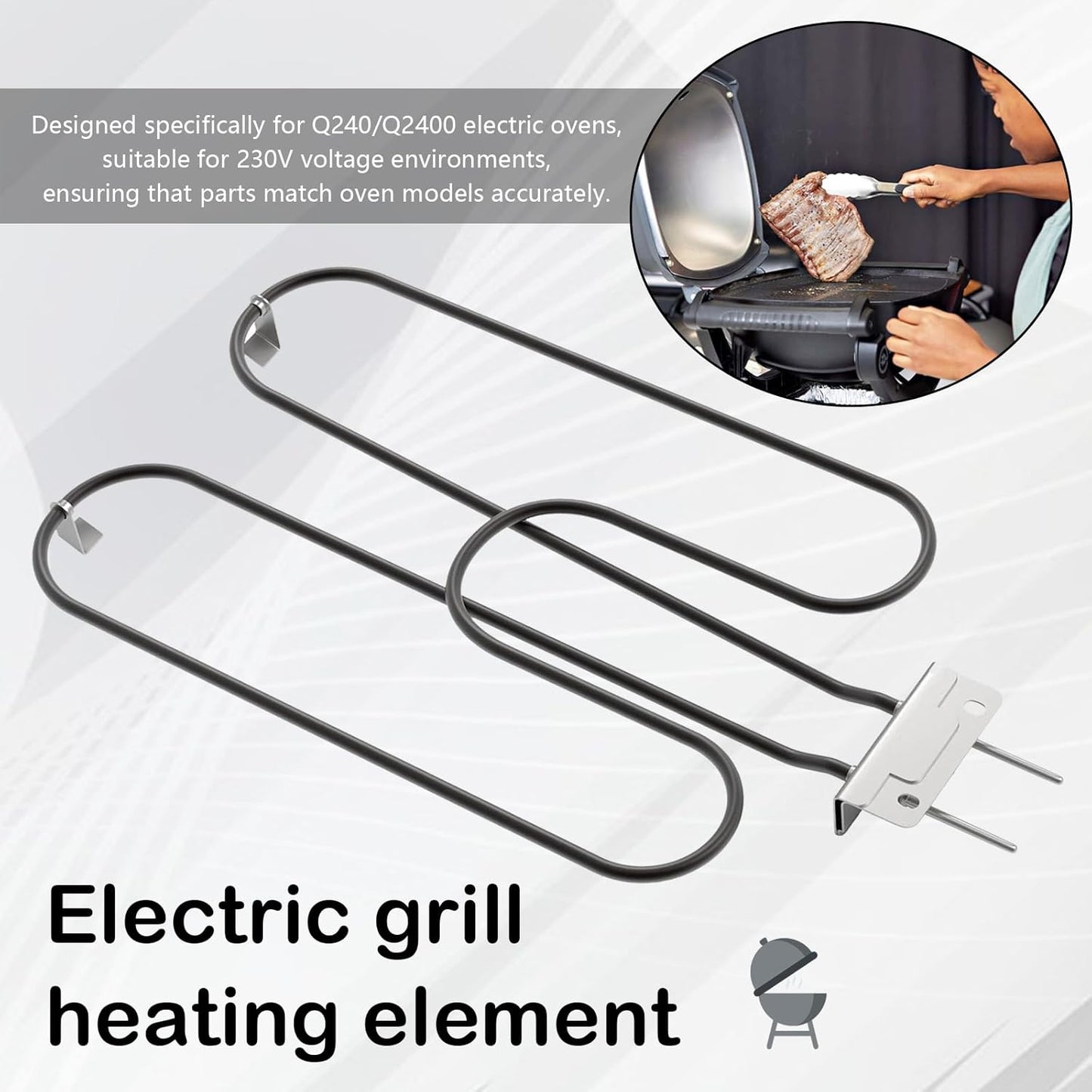 High-performance stainless-steel grill heating coil 2200 W for outdoor electric BBQ – Zeythra