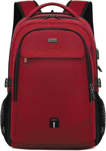 Waterproof travel laptop backpack with USB port and organised storage