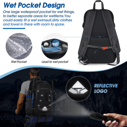 40L waterproof hiking and camping backpack – lightweight & foldable – 2 for the price of 1