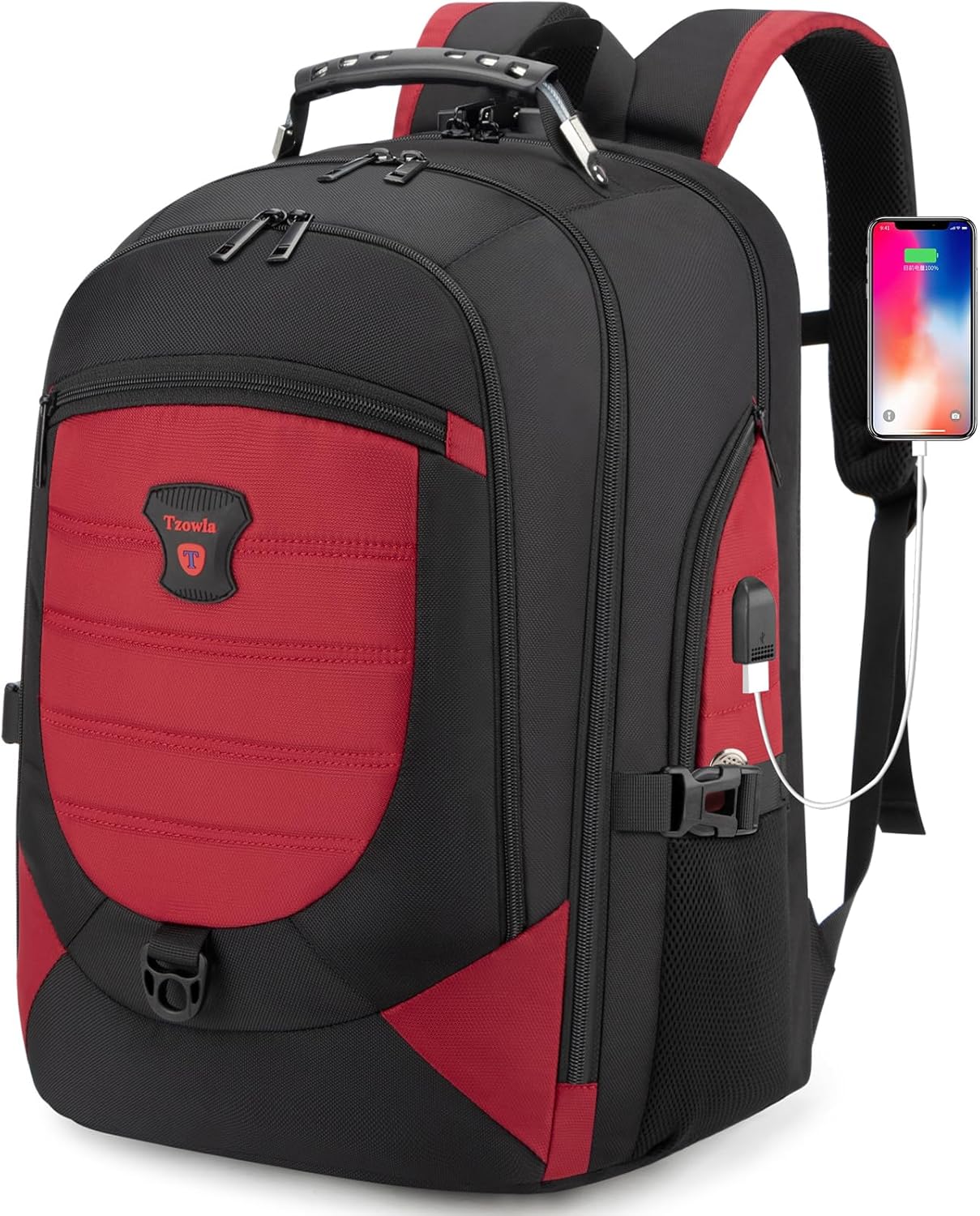 Waterproof anti-theft laptop and travel rucksack with USB port – 17.3"