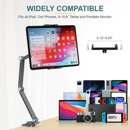 Adjustable aluminium tablet stand with 360° rotation – Movaro