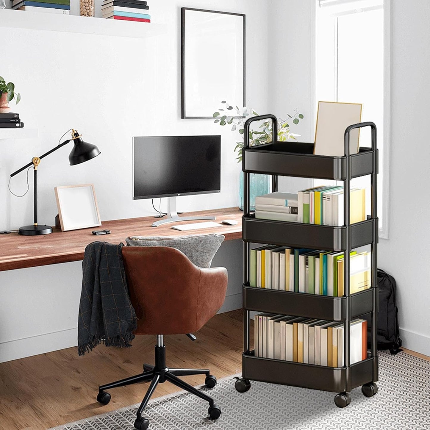 Rolling serving trolleys with wheels and a handle – Veyora