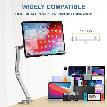 Adjustable aluminium tablet stand with 360° rotation – Movaro