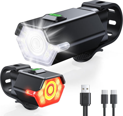 Rechargeable bike light set with 3+6 modes and side lighting – RoadBeam