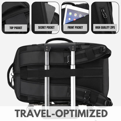 15" waterproof laptop rucksack with side opening & USB‑C port – TrekPro Series