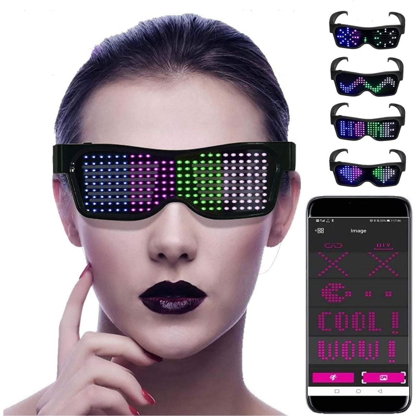 App-Programmable LED Party Glasses - GlowBeat