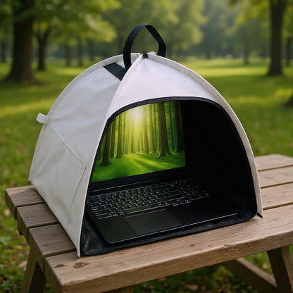 Laptop sunshade – Foldable anti‑glare privacy tent for 13–16‑inch devices – Travory
