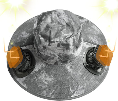 Solar-powered fan cooling hat with UV protection – Solvoro