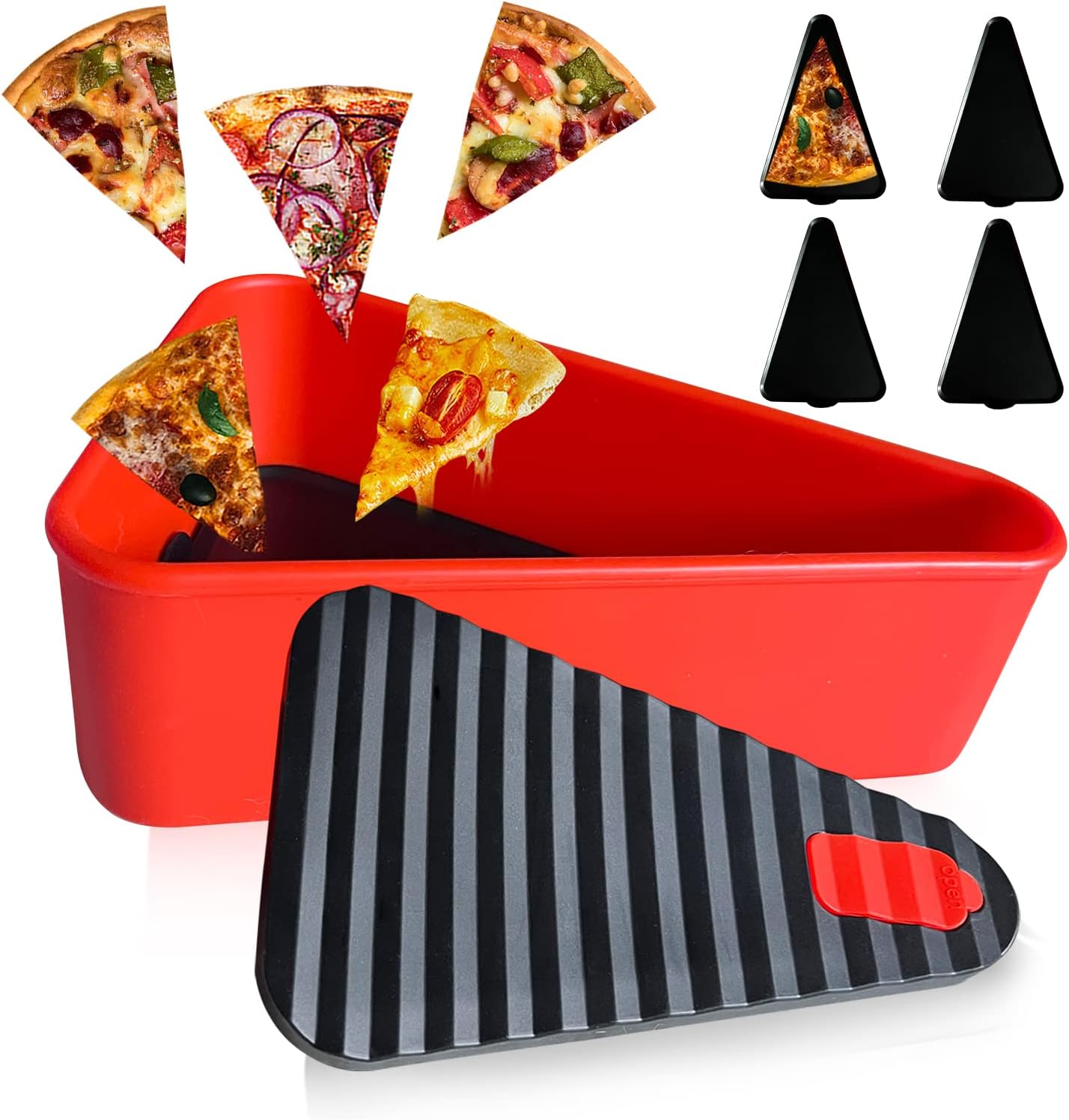 Reusable pizza storage container with 2 trays – SliceSafe (1+1 FREE)