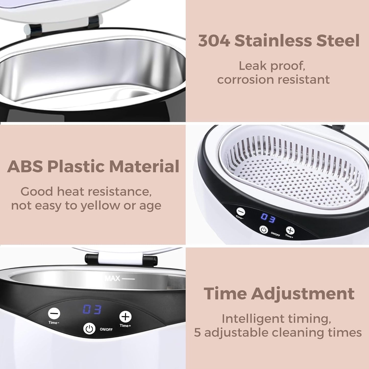 Ultrasonic jewellery cleaner 650 ml with watch holder – ShineMate