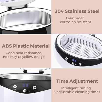 Ultrasonic jewellery cleaner 650 ml with watch holder – ShineMate