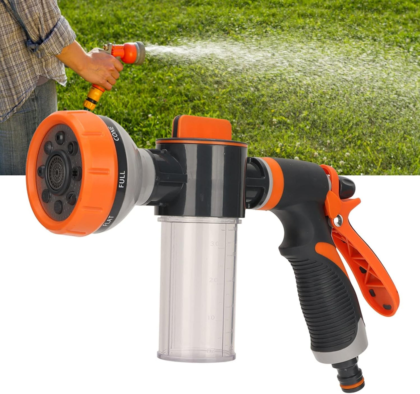 Garden Watering Foam Sprayer, 8 Modes, High-Pressure Handheld Shower