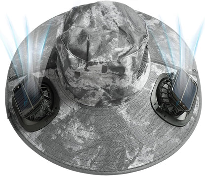 Solar-powered fan cooling hat with UV protection – Solvoro