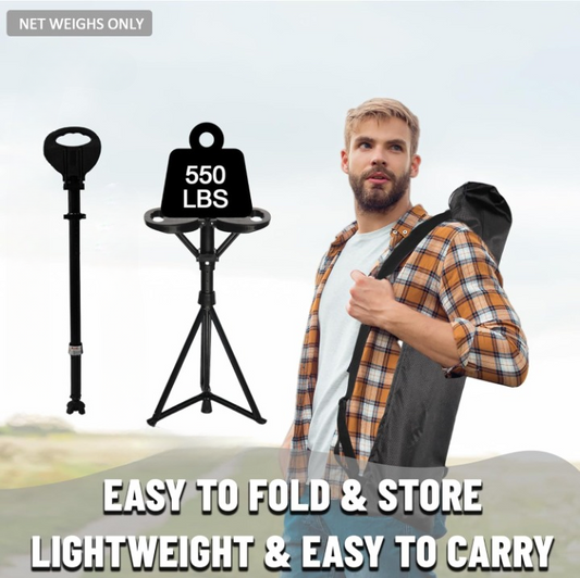 Folding walking stick with seat – StepMate