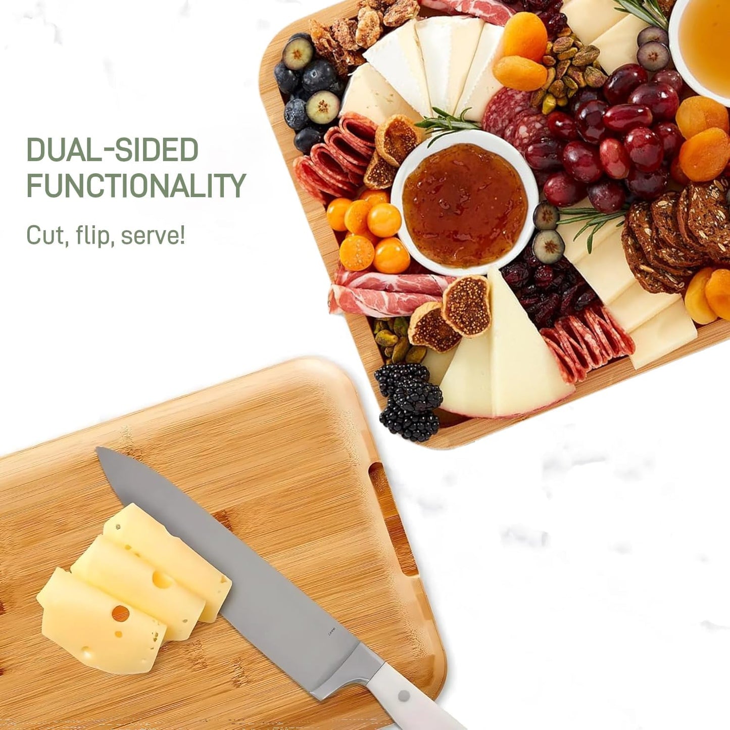 Bamboo charcuterie platter with a lockable clear lid – Savorya