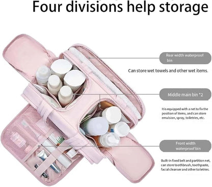 Travel cosmetic bag – Large waterproof toiletry and make-up organiser (4-in-1) – Selvane