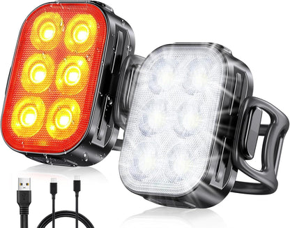Ultra-slim USB-rechargeable bicycle light set with 4+6 modes – SlimBeam