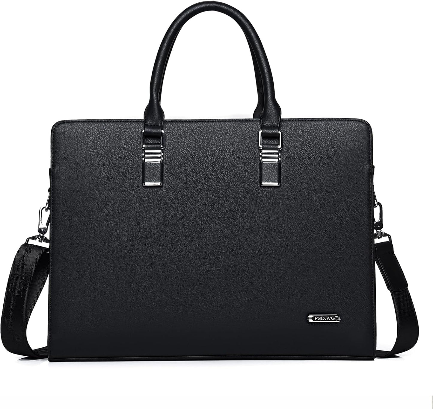Genuine leather multi-compartment business laptop bag for professionals