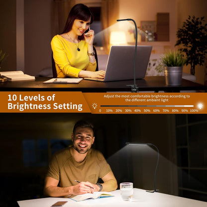 77-LED USB-powered clip-on desk lamp with flexible gooseneck – Serava