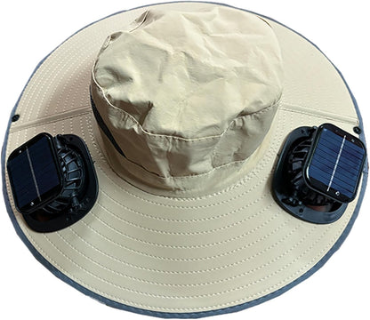 Solar-powered fan cooling hat with UV protection – Solvoro