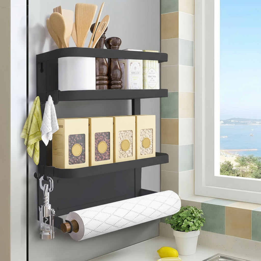 Magnetic fridge spice rack with kitchen roll holder – Oryden