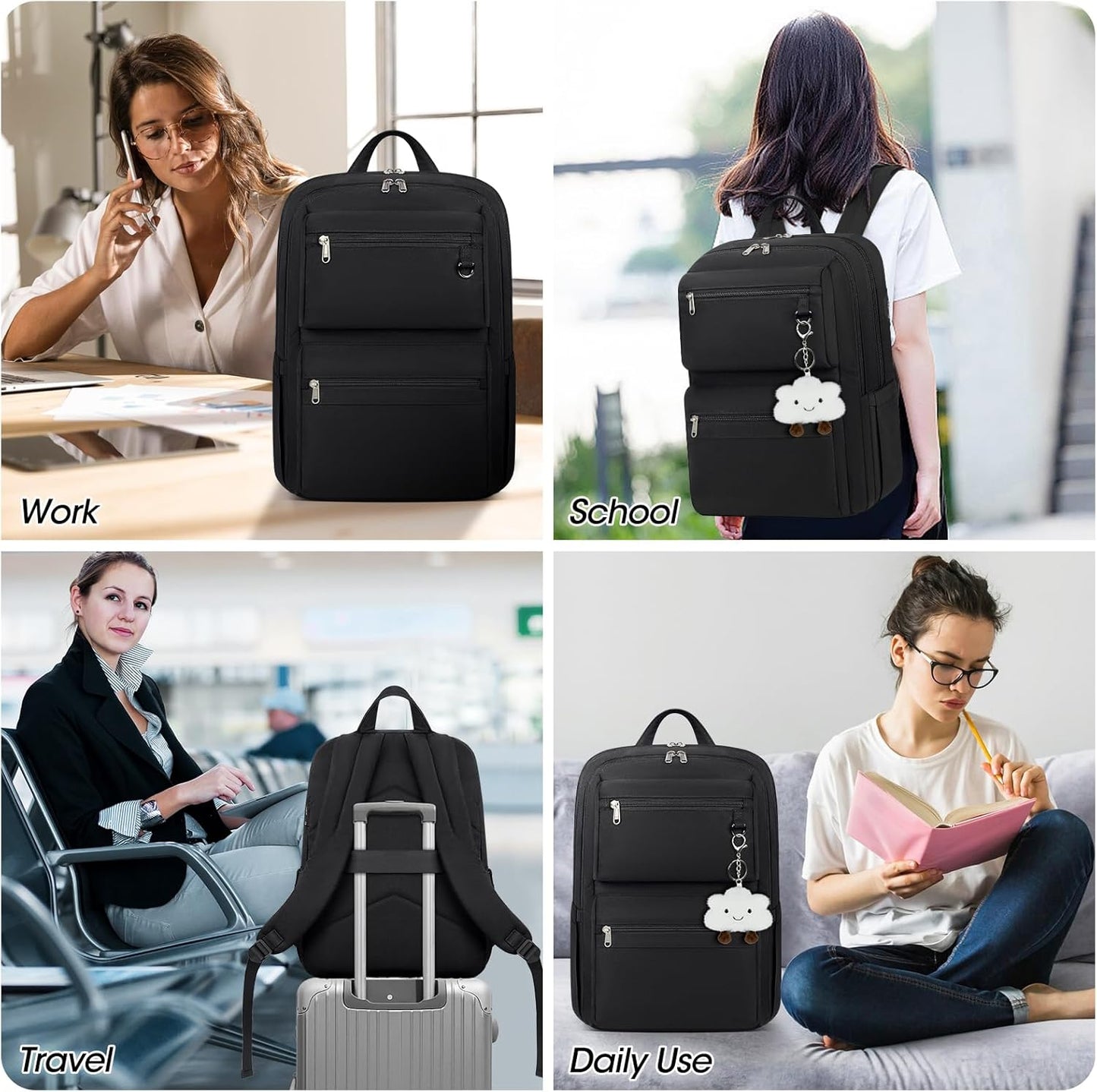 Lightweight 39.6 cm travel and school backpack