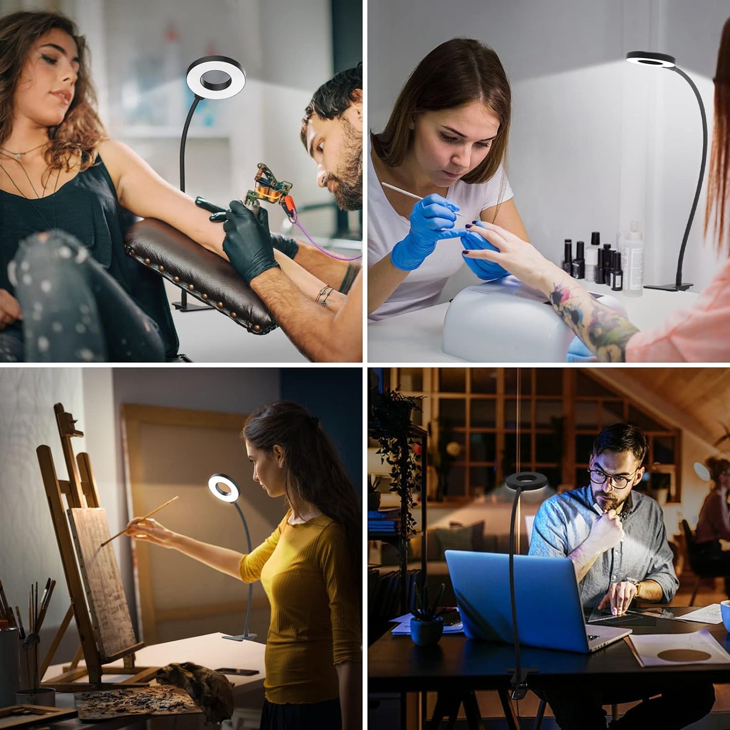 LED clip-on desk lamp with 3 colour modes and flexible gooseneck – Selvara (Buy 1 Get 1 Free)