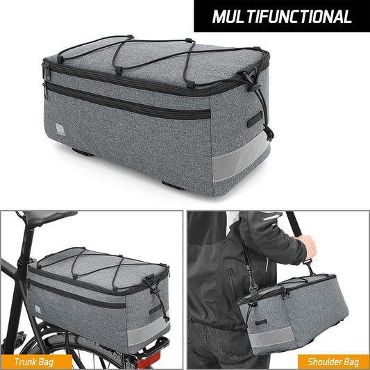 8L insulated pannier for rear rack with shoulder strap – Trevilo