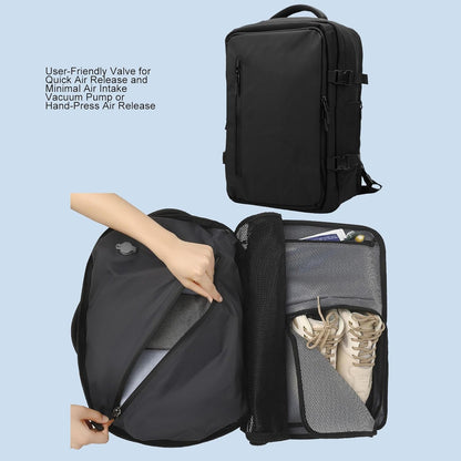 Expandable vacuum travel rucksack 56–75 L with pump – Dravion