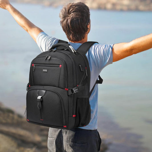 50L waterproof extra-large travel laptop backpack with USB port