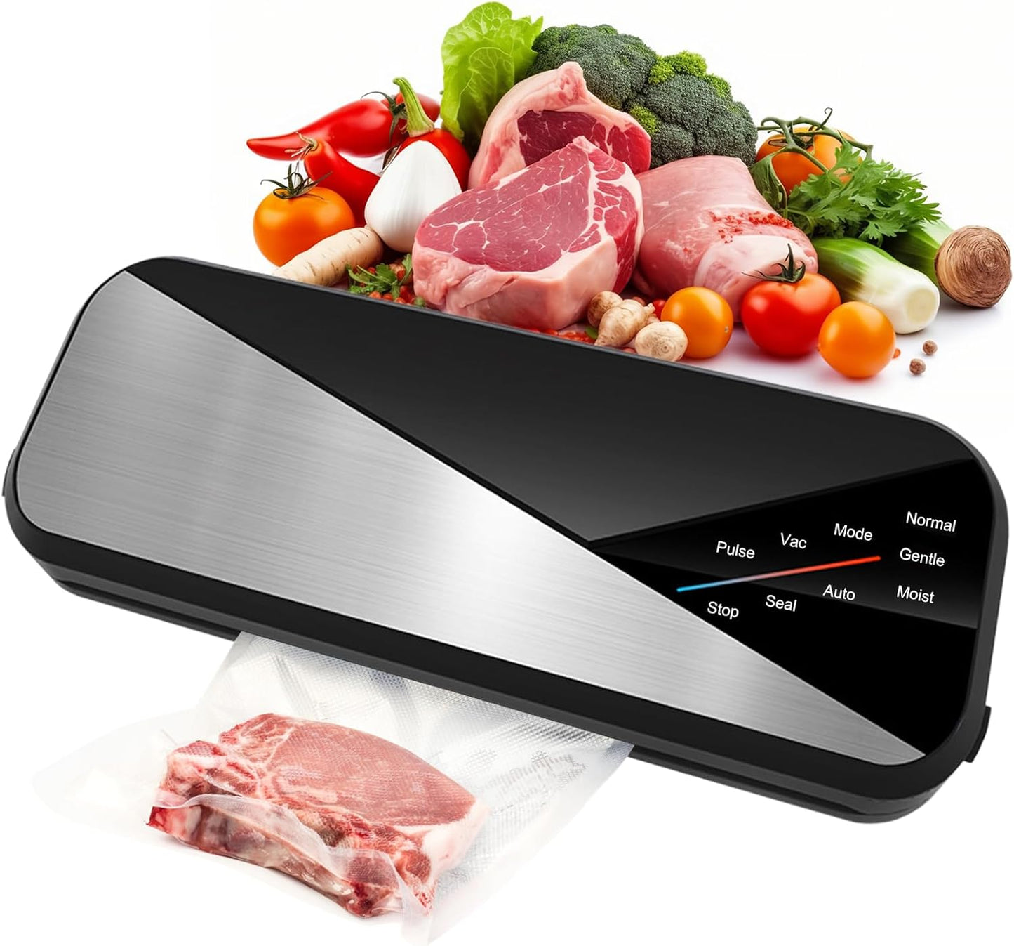 6-in-1 vacuum sealer with 80 kPa suction power and 30 cm sealing strip – Fresvyn