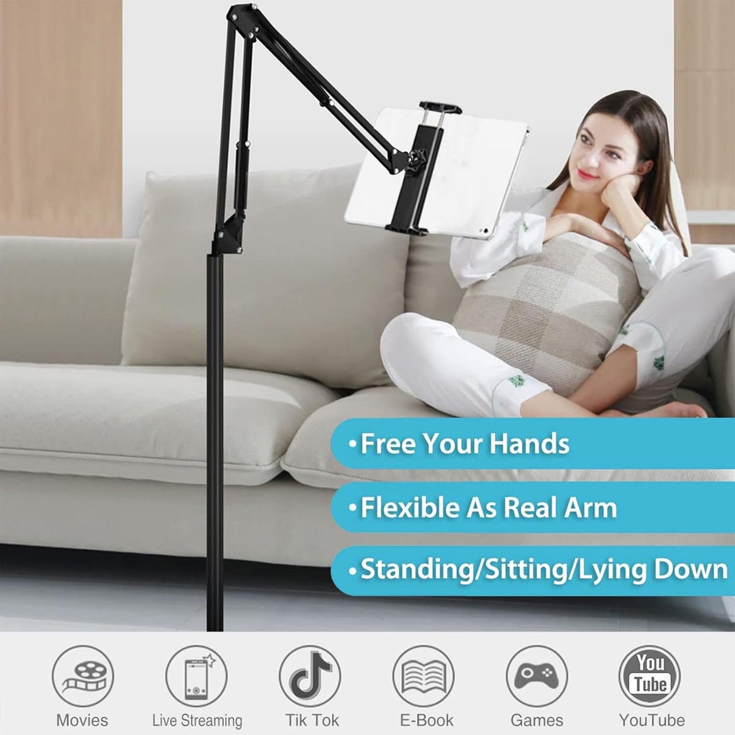 Adjustable 360° floor stand for phones and tablets – Movira
