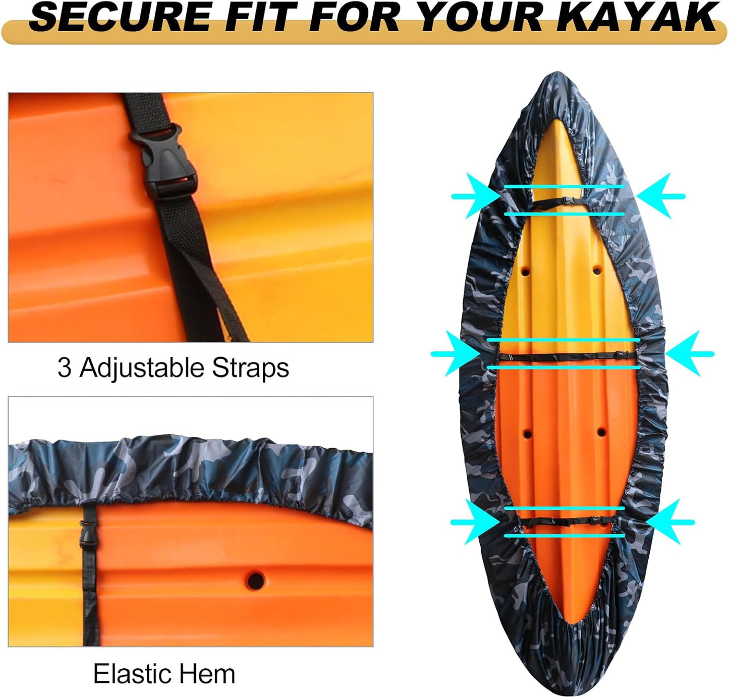 Waterproof, UV-resistant kayak cover with adjustable straps – Marivor