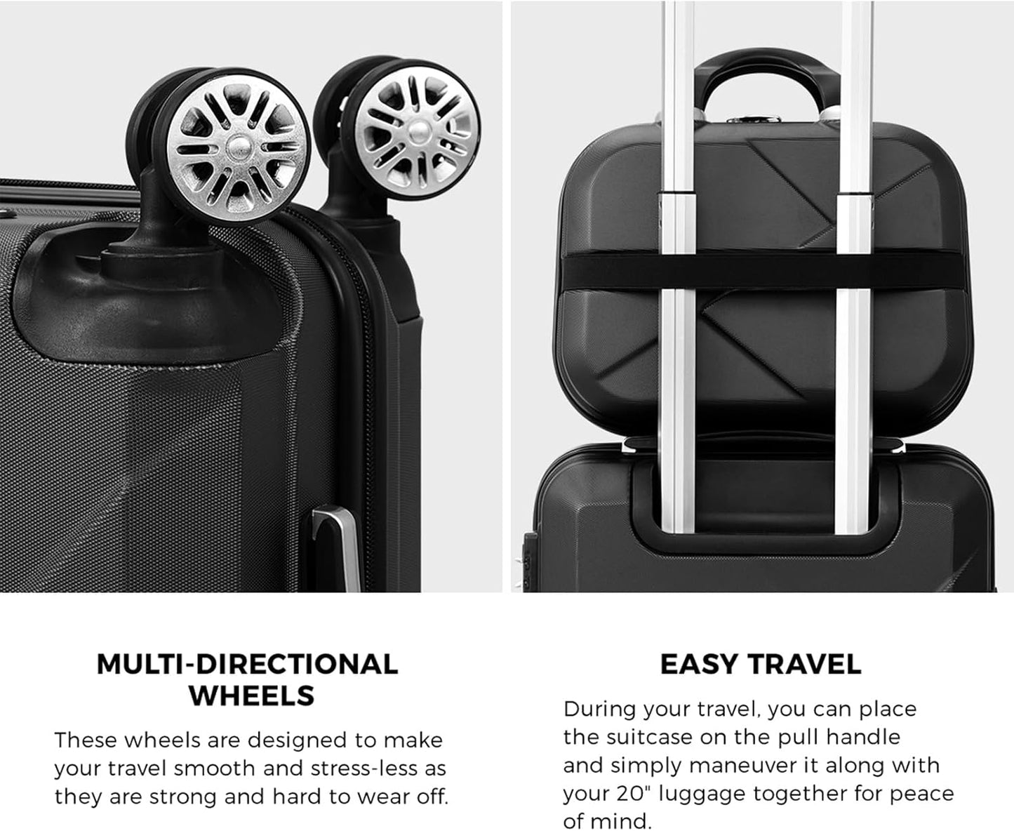 2-piece ABS hard-shell luggage set with TSA-approved lock & 360° spinner wheels