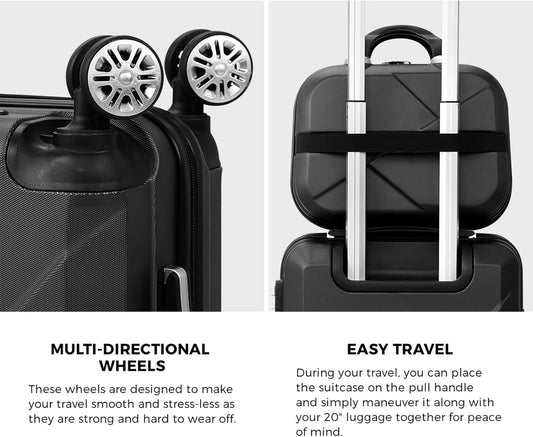 2-piece ABS hard-shell luggage set with TSA-approved lock & 360° spinner wheels