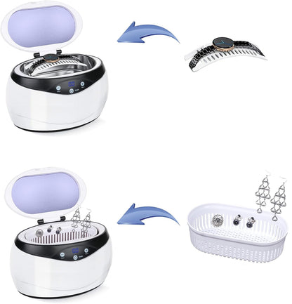 Ultrasonic jewellery cleaner 650 ml with watch holder – ShineMate