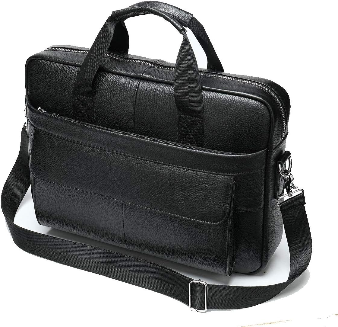 Premium 15" cowhide business briefcase with organiser compartments