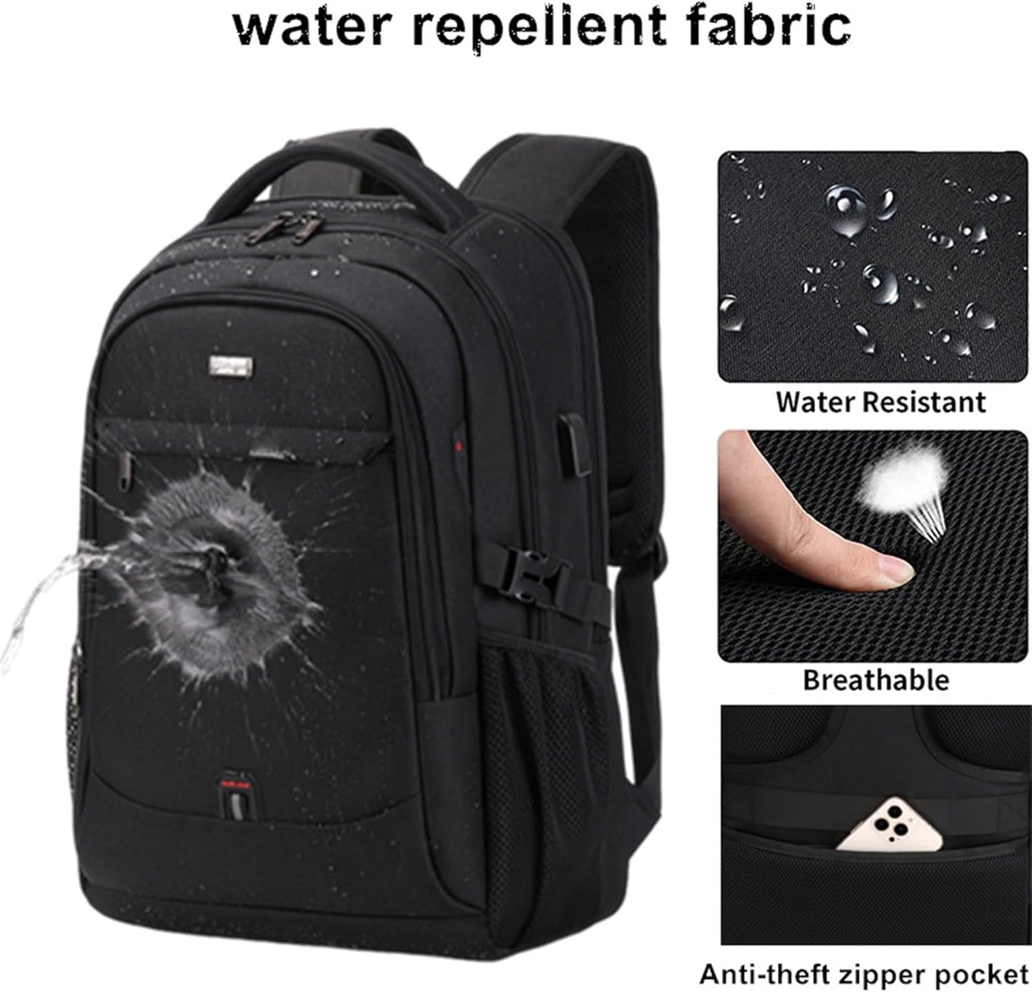 Waterproof laptop and travel rucksack with organised compartments