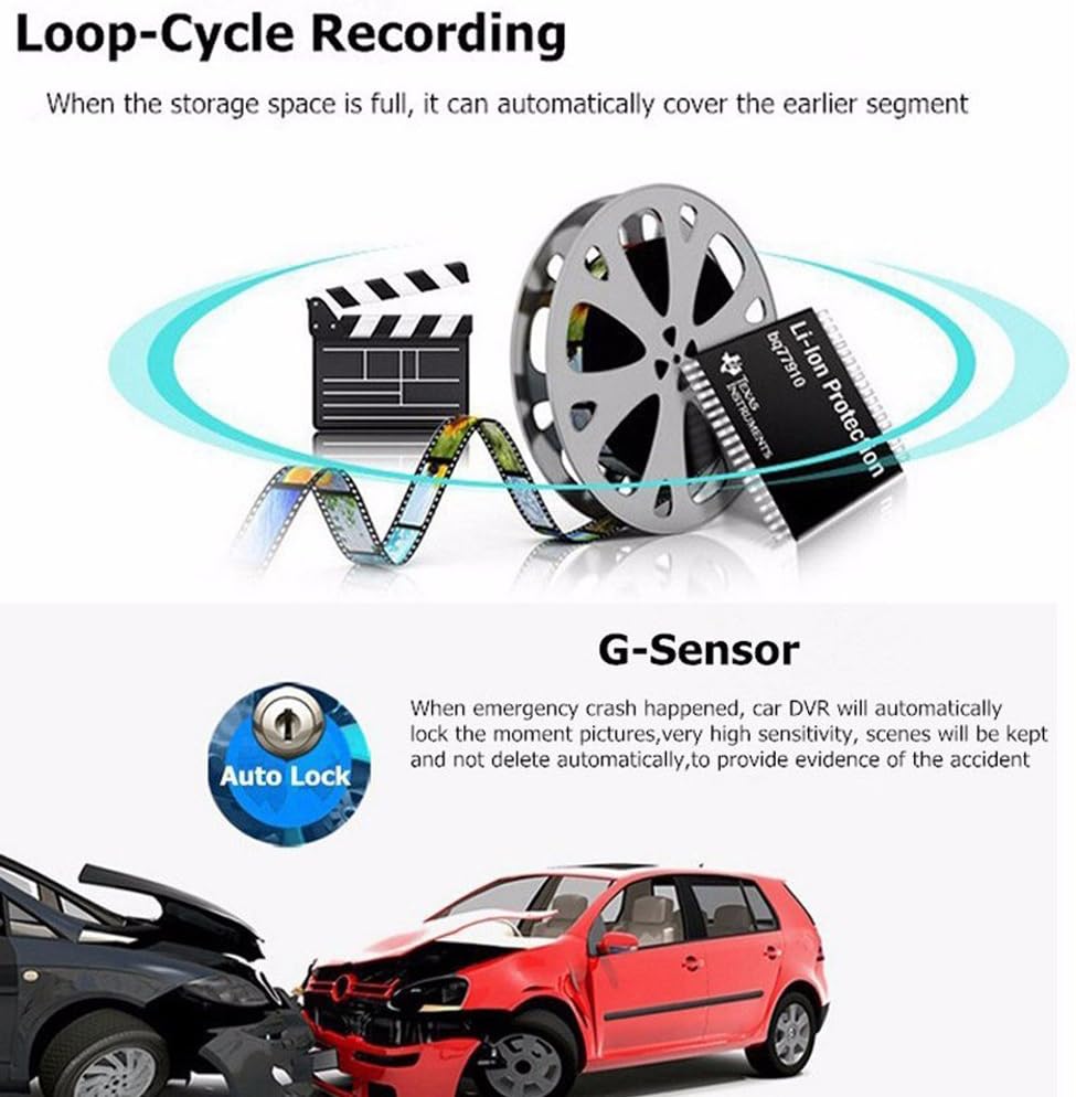 Wi‑Fi concealed 1080p dashcam with 170° wide-angle lens and G‑sensor