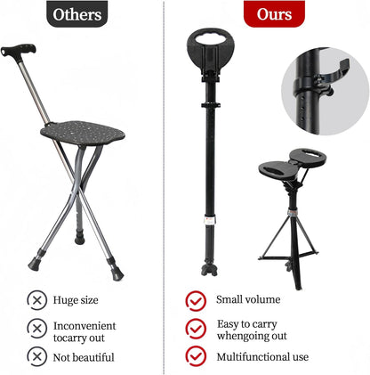 Folding walking stick with seat – StepMate