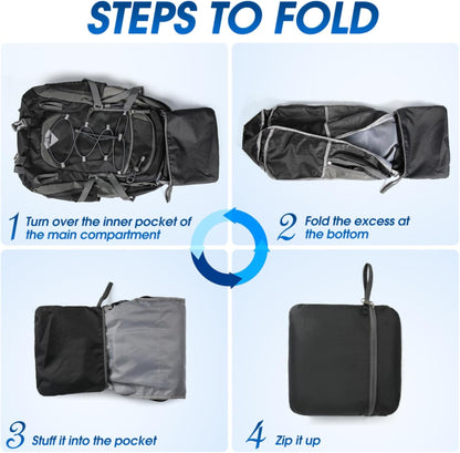 40L waterproof hiking and camping backpack – lightweight & foldable – 2 for the price of 1