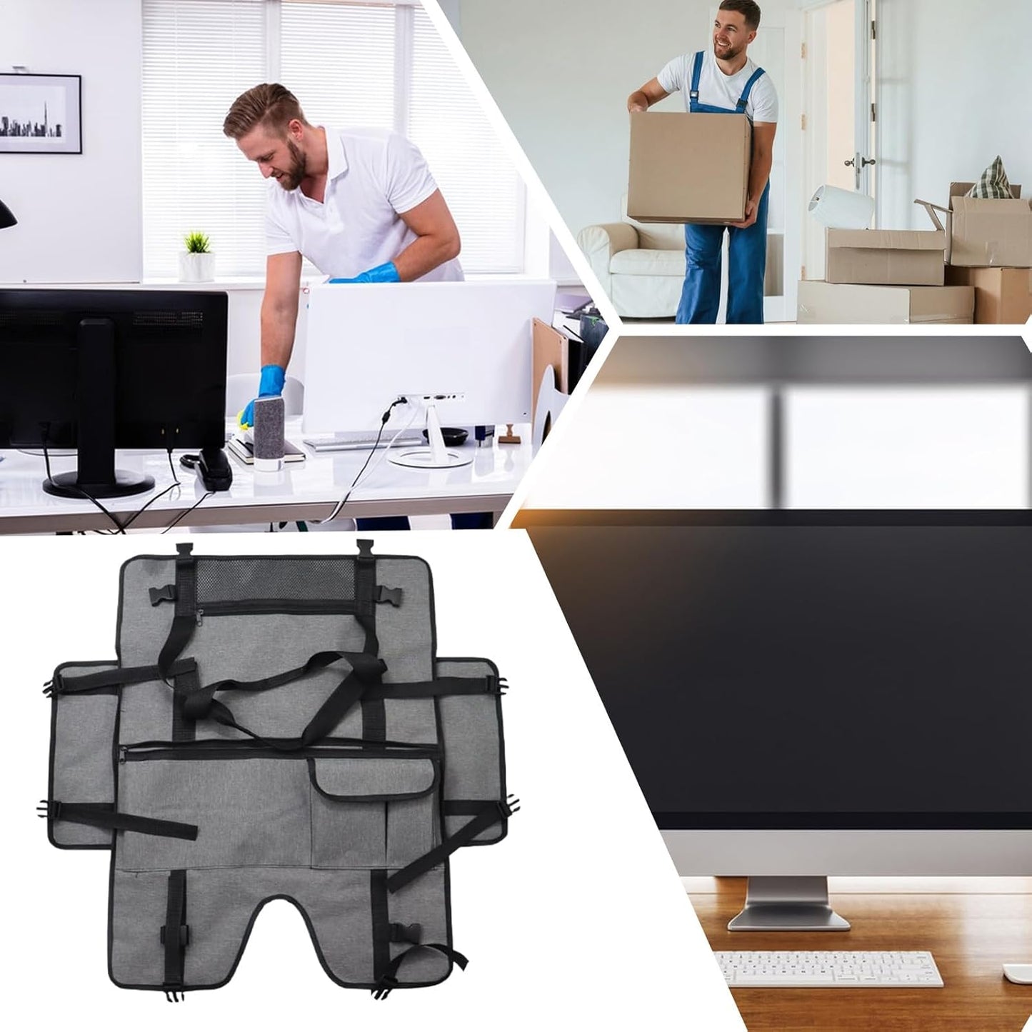 Portable monitor bag – protective, dustproof screen sleeve with flannel lining – Veynor