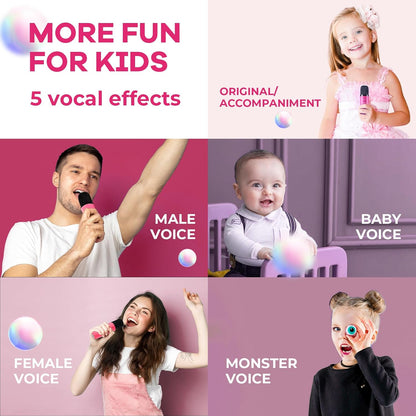 Portable mini karaoke machine with Bluetooth speaker and 2 wireless microphones – Veylo