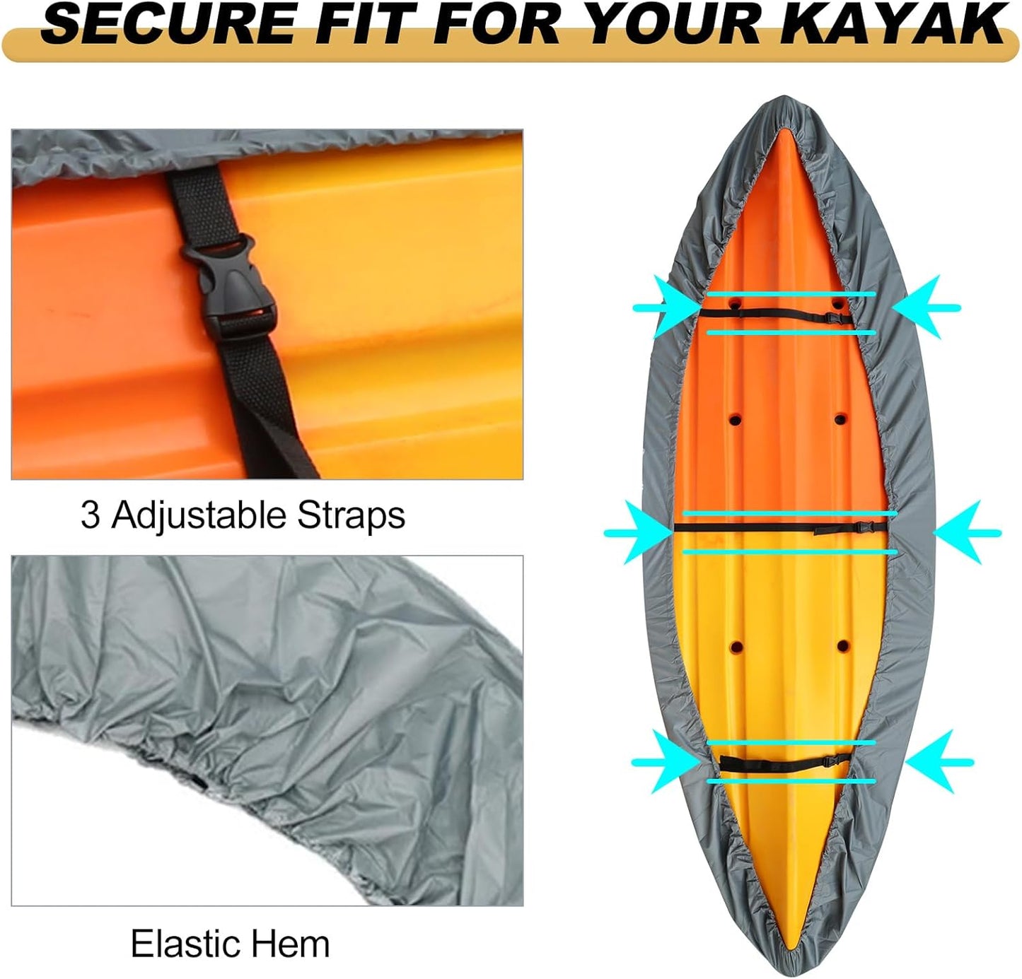 Waterproof, UV-resistant kayak cover with adjustable straps – Marivor