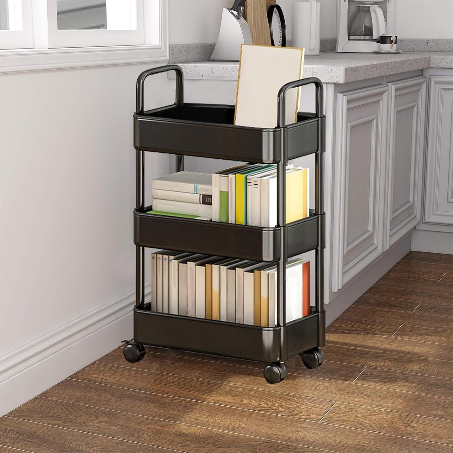 Rolling serving trolleys with wheels and a handle – Veyora