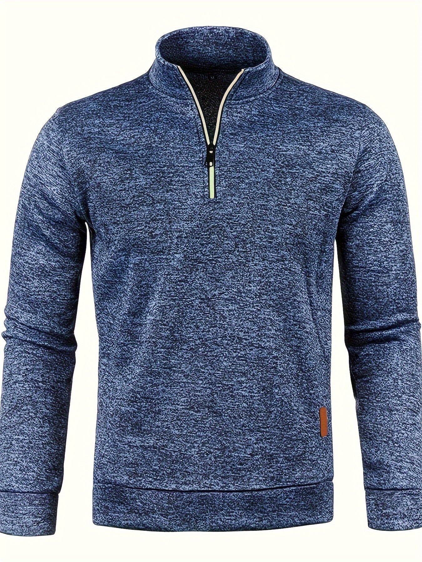 Men's pullover with neck zip for autumn & winter - Matteo
