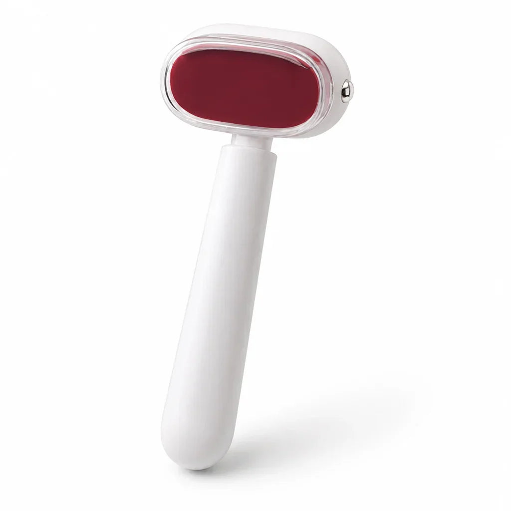 White foot file with red pad and clear rim, shown at an angle on a plain white background 4