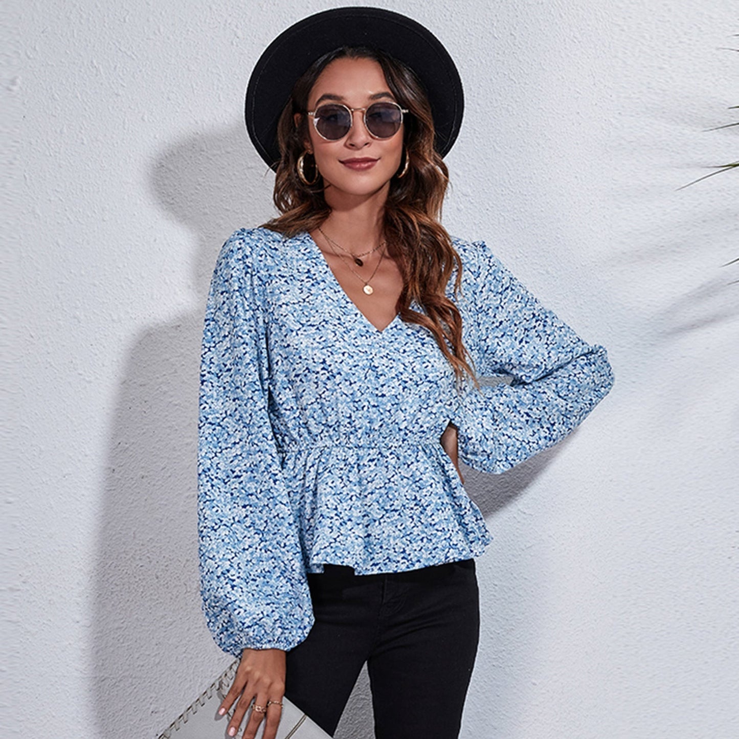 Autumnal & Colourful Patterned Women's Blouse – Leona
