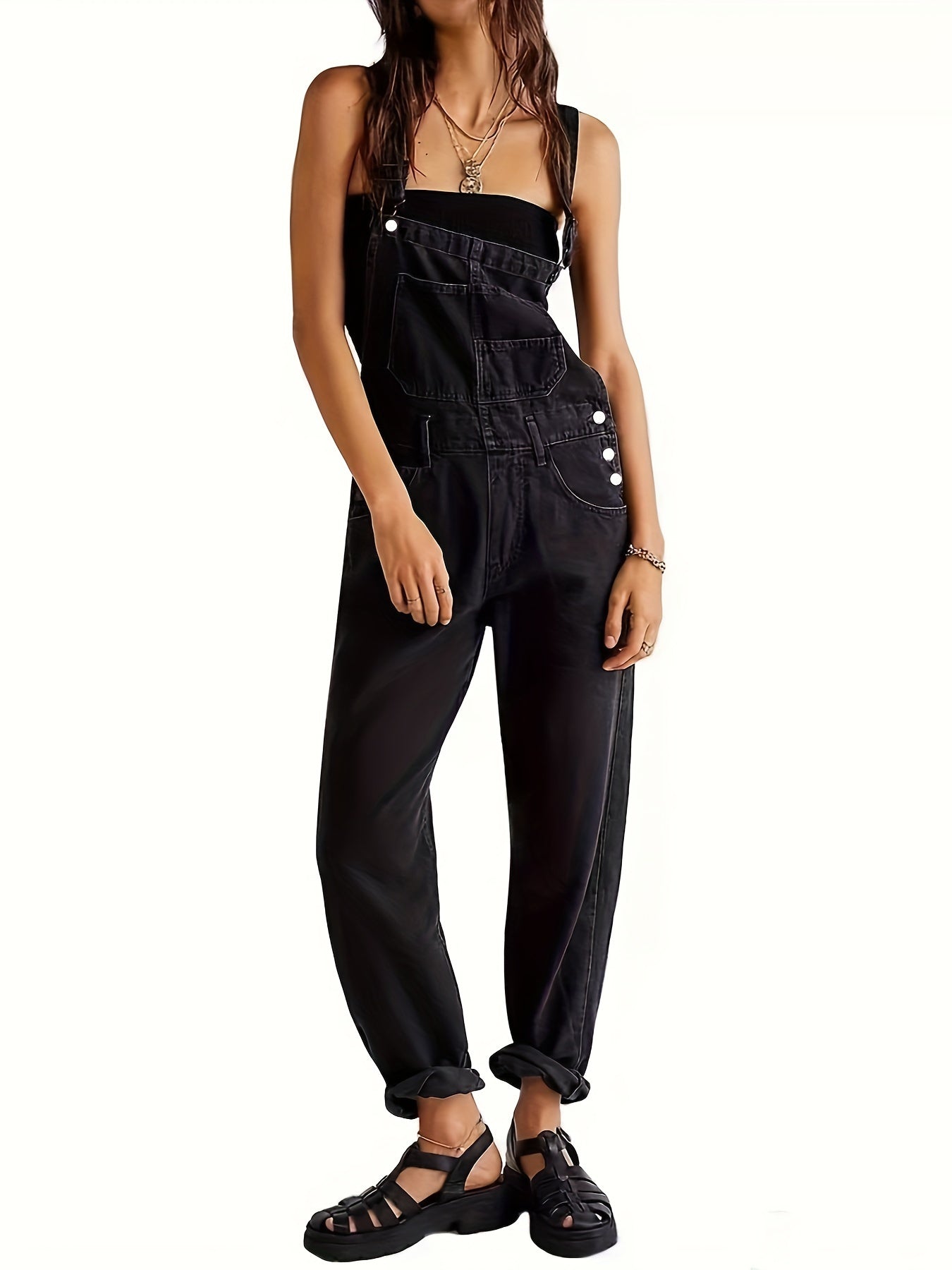 Stylish ladies' denim jumpsuit for everyday wear - CityEase